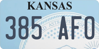 KS license plate 385AFO