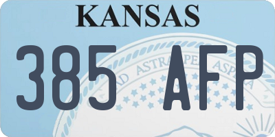KS license plate 385AFP