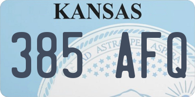 KS license plate 385AFQ