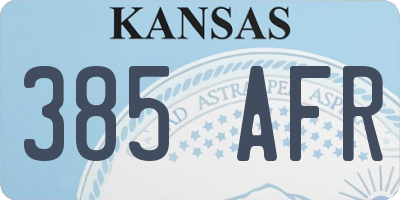 KS license plate 385AFR