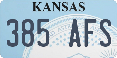 KS license plate 385AFS