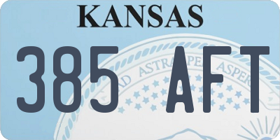 KS license plate 385AFT