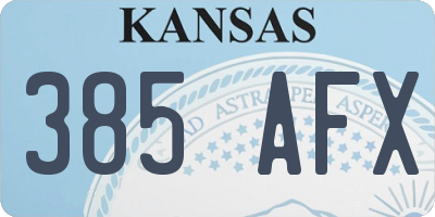 KS license plate 385AFX