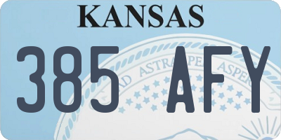 KS license plate 385AFY
