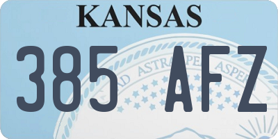 KS license plate 385AFZ