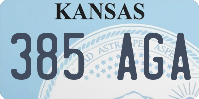 KS license plate 385AGA
