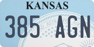 KS license plate 385AGN