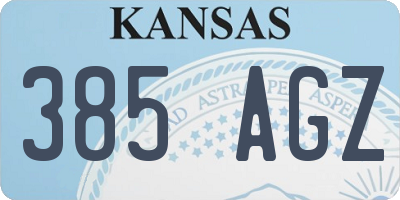KS license plate 385AGZ
