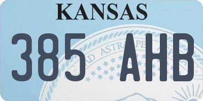 KS license plate 385AHB