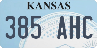 KS license plate 385AHC