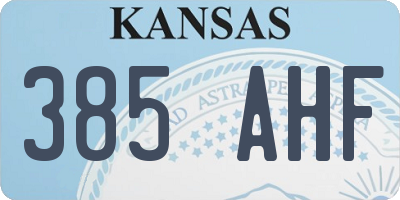 KS license plate 385AHF