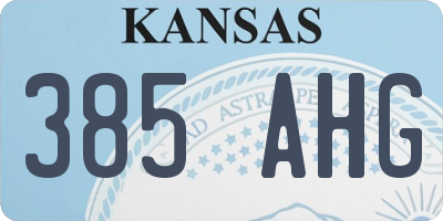 KS license plate 385AHG