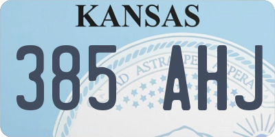 KS license plate 385AHJ