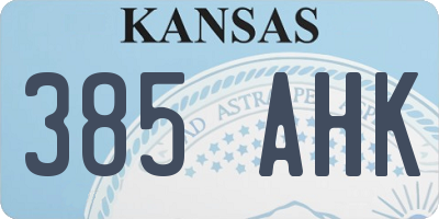KS license plate 385AHK