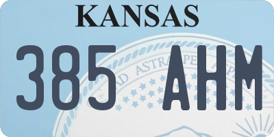 KS license plate 385AHM