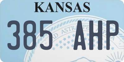 KS license plate 385AHP