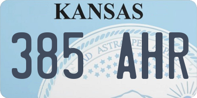 KS license plate 385AHR