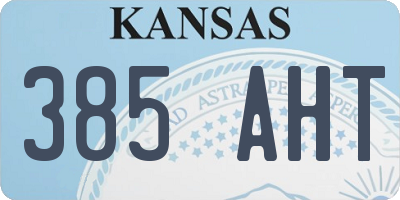KS license plate 385AHT