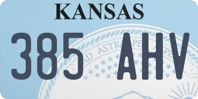 KS license plate 385AHV