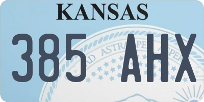 KS license plate 385AHX