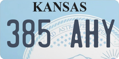 KS license plate 385AHY