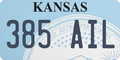 KS license plate 385AIL