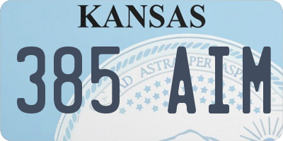 KS license plate 385AIM