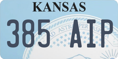 KS license plate 385AIP