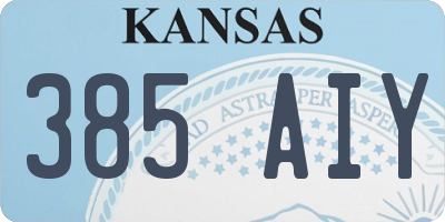 KS license plate 385AIY