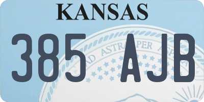KS license plate 385AJB