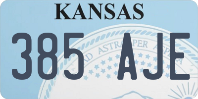KS license plate 385AJE