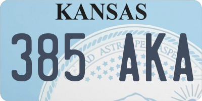KS license plate 385AKA