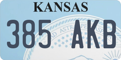 KS license plate 385AKB