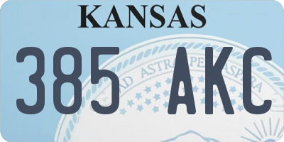 KS license plate 385AKC