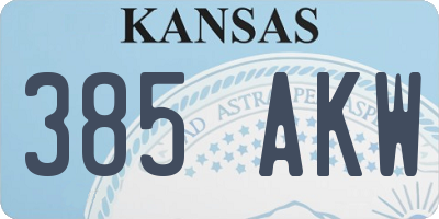 KS license plate 385AKW