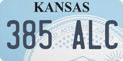 KS license plate 385ALC