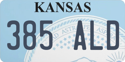 KS license plate 385ALD