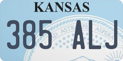 KS license plate 385ALJ