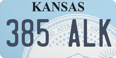 KS license plate 385ALK