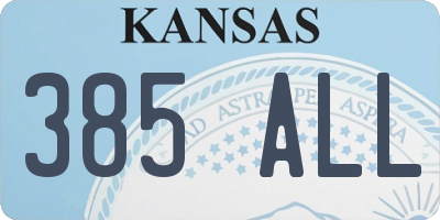 KS license plate 385ALL