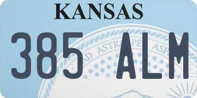 KS license plate 385ALM