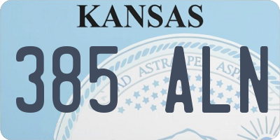 KS license plate 385ALN