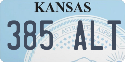 KS license plate 385ALT
