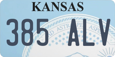 KS license plate 385ALV