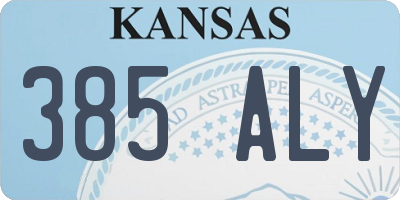 KS license plate 385ALY