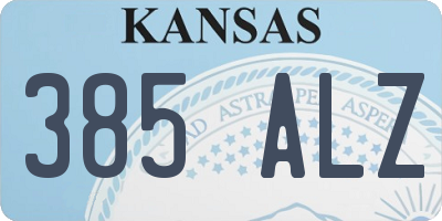 KS license plate 385ALZ