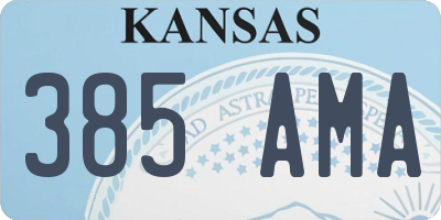 KS license plate 385AMA