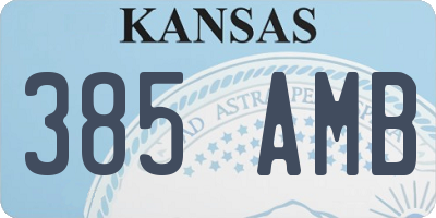 KS license plate 385AMB