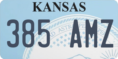 KS license plate 385AMZ