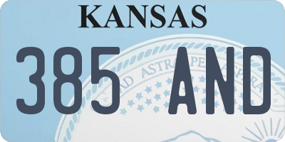 KS license plate 385AND